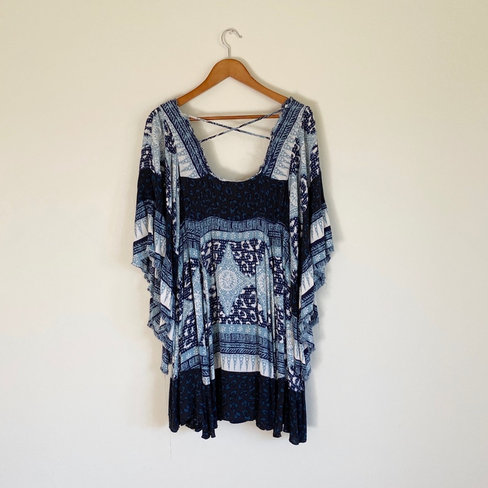 Free People Heart of Gold Dress in Indigo Combo S - Picture 6 of 8